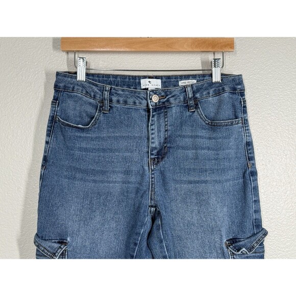 True Craft Cargo Bootcut Stretch Denim Jeans Womens Size 12 Mid Rise Gorpcore - Picture 2 of 11